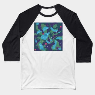 Decode the Summer Vibes: Trendy Morse Code Abstract Background Baseball T-Shirt